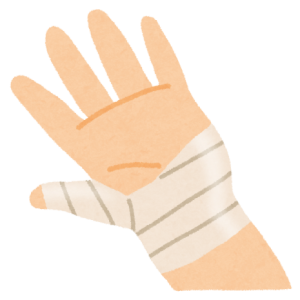 手の怪我のイラスト
